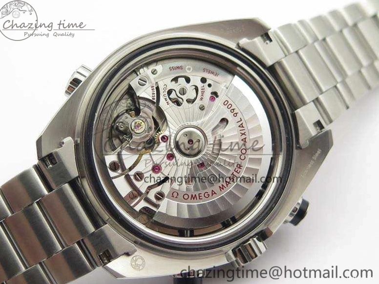 0103 Planet Ocean Master Chrono SS OM 1:1 Best Edition Black Dial On SS Bracelet A9900 V Fashionable 8113